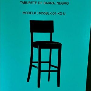 Four black elegant bar stools.